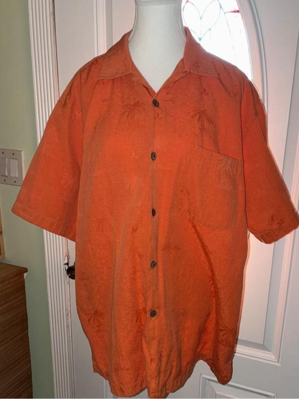 Men's Short-Sleeve Camp Shirt in Orange